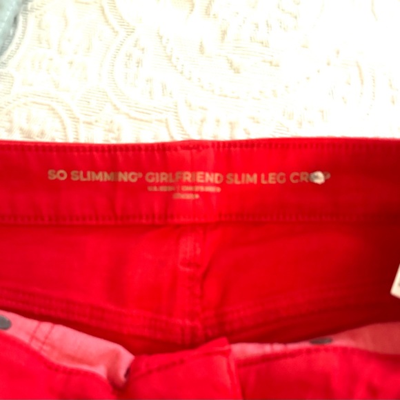 Chico’s So Slimming Girlfriend Slim Leg Crops w/fray Sz O - 4 NWT Red - Picture 11 of 11